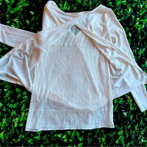 White House Black Market Small Ivory Lace Blouse